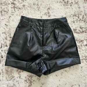 Shein Black Faux Leather Shorts